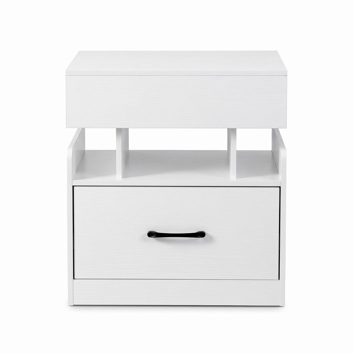 Artiss Bedside Table with Charging Station Drawer Sliding Top Nightstand White
