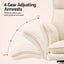 Artiss Big & Tall Criss Cross Office Chair with Flip Armrests Foot Rest Reclining Teddy Fleece Beige