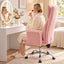 Artiss Big & Tall Criss Cross Office Chair with Flip Armrests Foot Rest Reclining Teddy Fleece Pink