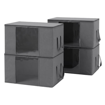 Artiss Blanket Storage Bags Box X4 Clothes Quilt Container 84L Organiser Grey