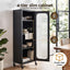 Artiss Buffet Cabinet Sideboard Slim Fluted Kitchen Storage Trolley Wheels Black