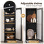 Artiss Buffet Cabinet Sideboard Slim Fluted Kitchen Storage Trolley Wheels Black