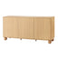 Artiss Buffet Sideboard Cabinet 2-Tier Fluted Kitchen Storage Ball Legs Pine
