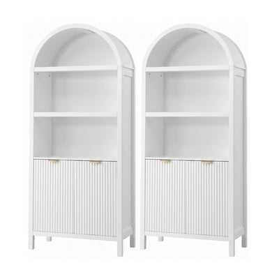 Artiss Buffet Sideboard Cabinet Pantry X2 180CM Arched Storage Bookshelf White