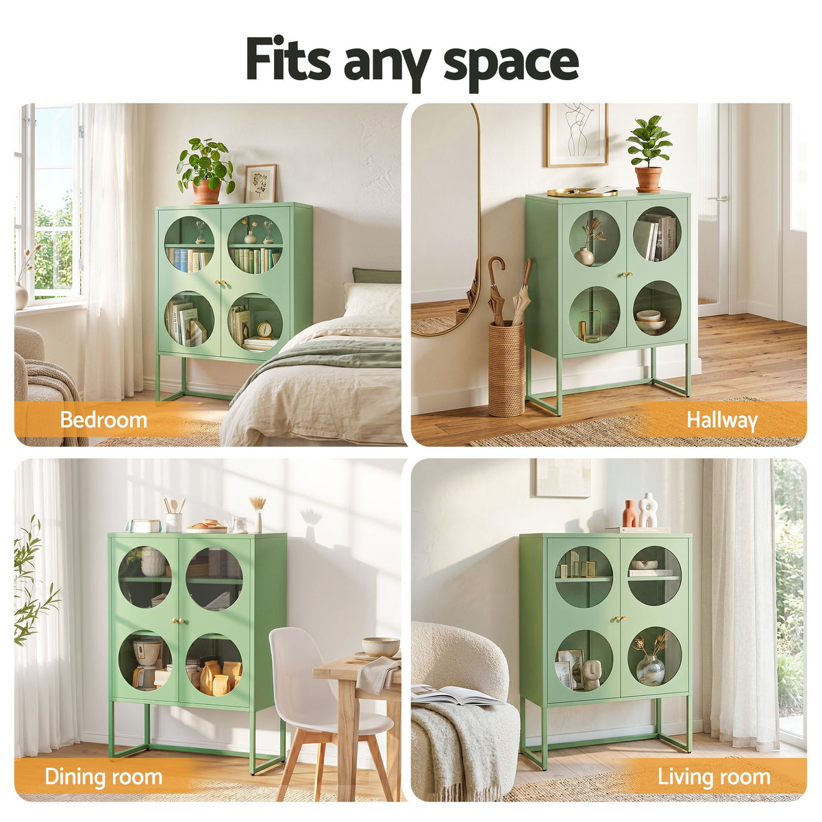 Artiss Buffet Sideboard Metal Cabinet - ELLA Green