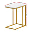 Artiss C Shaped End Table Set of 2 Coffee Table Side Table White & Gold