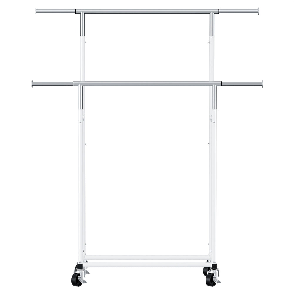 Artiss Clothes Rack Double Rod Airer Rail Coat Stand Adjustable Hanger