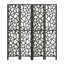 Artiss Clover Room Divider Screen Privacy Wood Dividers Stand 4 Panel Black