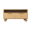 Artiss Coffee Table 90cm Center Table Fluted Drawers Open Shelf Spherical Solid Legs Wood