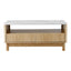 Artiss Coffee Table Drawer Shelf Marble Effect Wood&White