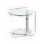 Artiss Coffee Table Oval Tempered Glass Side End Beside Tables Cafe 45cm
