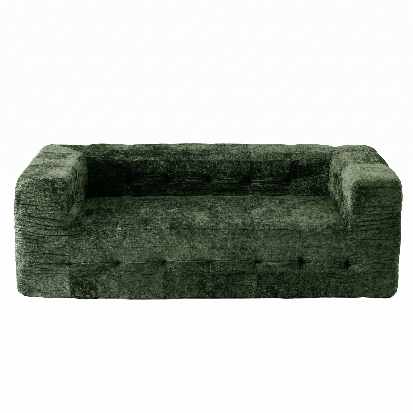 Artiss Comfort Boneless Sofa for Living Room Green Luxury Chenille