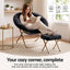 Artiss Comfy Saucer Chair Soft Faux Fur Foldable Accent Chair with Ottoman Black