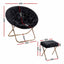 Artiss Comfy Saucer Chair Soft Faux Fur Foldable Accent Chair with Ottoman Black
