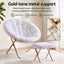 Artiss Comfy Saucer Chair Soft Faux Fur Foldable Accent Chair with Ottoman White