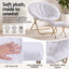 Artiss Comfy Saucer Chair Soft Faux Fur Foldable Accent Chair with Ottoman White