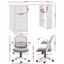 Artiss Computer Desk & Ergonomic Office Chair Set 120cm Home Office Study Desk with 3 Drawers & 3 Shelves, Mesh Computer Chair with Flip-Up Armrests