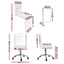 Artiss Computer Desk Office Chair Set PU Leather Wall Mount Foldable Table White
