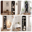 Artiss Corner Bookshelf 6-Tier Shelving with Coat Rack Black