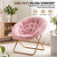 Artiss Cozy Saucer Chair Soft Faux Fur Folding Accent Chair for Bedroom Pink