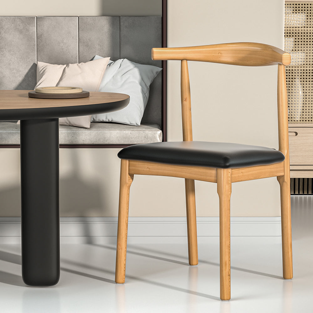 Artiss Dining Chair Replica Leather Upholstered Cafe Kitchen Chair Black
