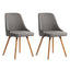 Artiss Dining Chairs Set of 2 Fabric Wooden Grey