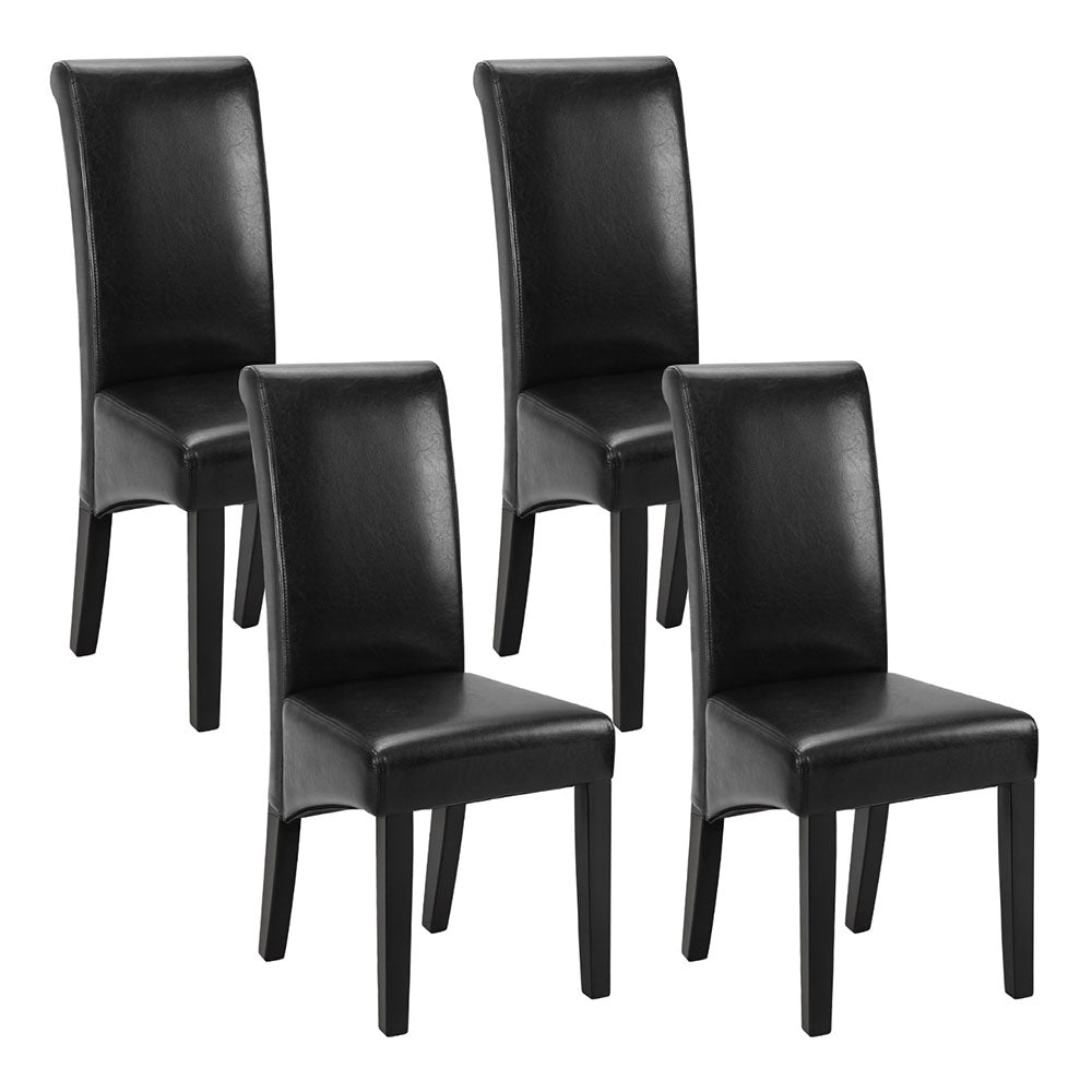 Artiss Dining Chairs Set of 2 Leather Parsons Chair Black