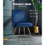 Artiss Dining Chairs Set of 2 Velvet Channel Tufted Blue