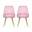 Artiss Dining Chairs Set of 2 Velvet Channel Tufted Pink