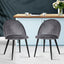 Artiss Dining Chairs Set of 2 Velvet Solid Curved Dark Grey