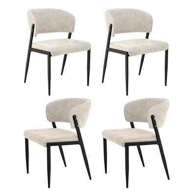Artiss Dining Chairs Set of 4 Linen Fabric Soft Upholstered Chairs Beige