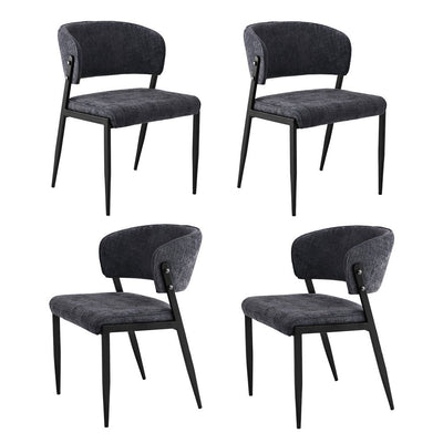 Artiss Dining Chairs Set of 4 Linen Fabric Soft Upholstered Chairs Charcoal