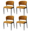 Artiss Dining Chairs Set of 4 Linen Fabric Soft Upholstered Chairs Mustard