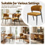 Artiss Dining Chairs Set of 4 Linen Fabric Soft Upholstered Chairs Mustard
