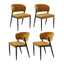 Artiss Dining Chairs Set of 4 Linen Fabric Soft Upholstered Chairs Mustard