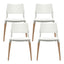 Artiss Dining Chairs Set of 4 Plastic Wooden Stackable White