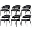 Artiss Dining Chairs Set of 6 Leather Hollow Armchair Black