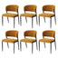 Artiss Dining Chairs Set of 6 Linen Fabric Soft Upholstered Chairs Mustard