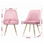Artiss Dining Chairs Set of 6 Velvet Channel Tufted Pink