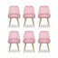Artiss Dining Chairs Set of 6 Velvet Channel Tufted Pink