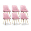 Artiss Dining Chairs Set of 6 Velvet Channel Tufted Pink