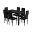 Artiss Dining Chairs and Table Dining Set 6 Chair Set Of 7 Wooden Top Black