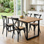 Artiss Dining Table and Chairs Set 5PCS Industrial 4 Black Rattan Chairs for Kitchen, Dining Room, Café