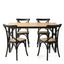 Artiss Dining Table and Chairs Set 5PCS Industrial 4 Black Rattan Chairs for Kitchen, Dining Room, Café