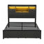 Artiss Double Bed Frame with 2 Storage Drawers & Headboard, USB Charging Station, RGB LED Light
