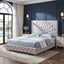 Artiss Double Bed Frame with Tufted Headboard and Plywood Slats Grey