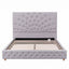 Artiss Double Bed Frame with Tufted Headboard and Plywood Slats Grey