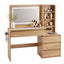 Artiss Dressing Table Makeup Vanity Desk LED Mirror Drawers Charging Station Curved Edge Wood