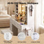 Artiss Dressing Table Vanity Desk LED Mirror Stool Set Charging Station Glass Top Rotating Shelf White