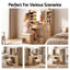 Artiss Dressing Table Vanity Desk LED Mirror Stool Set Charging Station Glass Top Rotating Shelf Wood